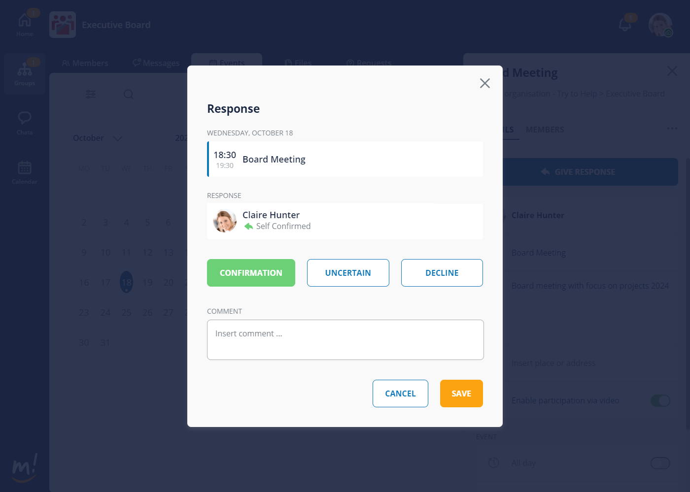Invited members can give feedback quickly and easily.