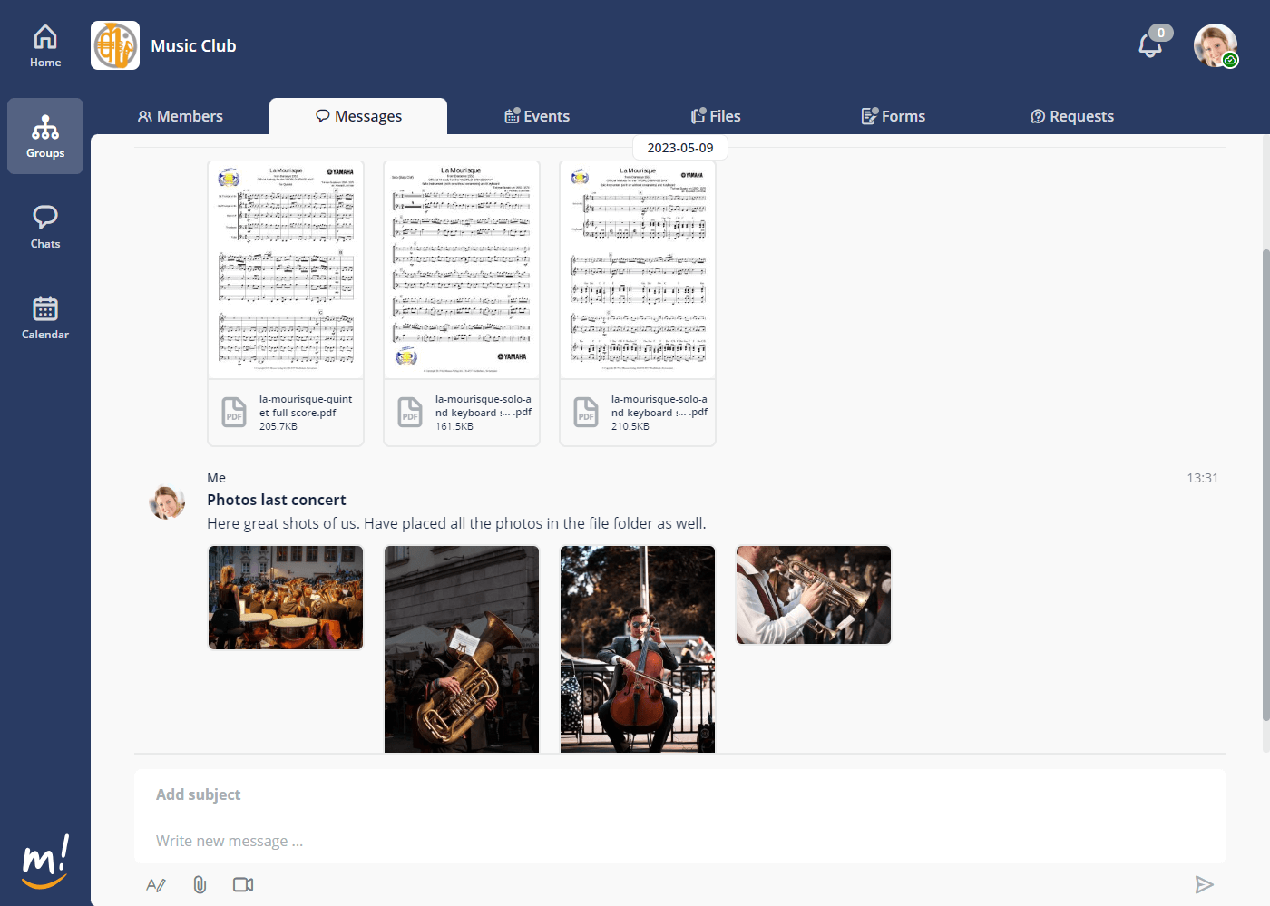 mantau messages with file attachments