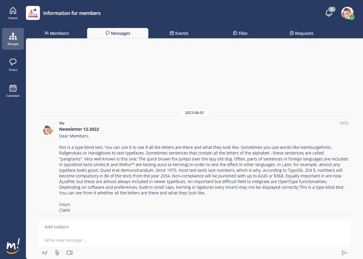 Send newsletter with mantau