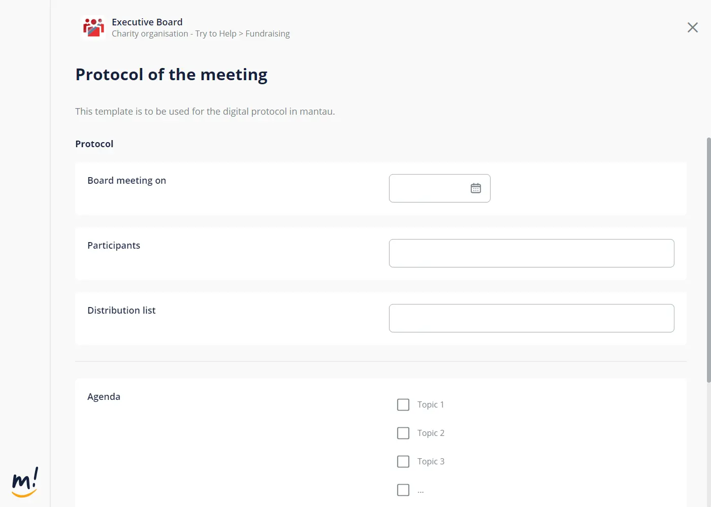 mantau form tool for protocols