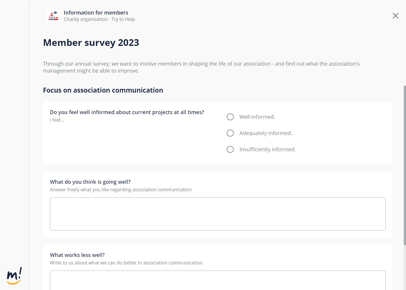 Surveys within groups